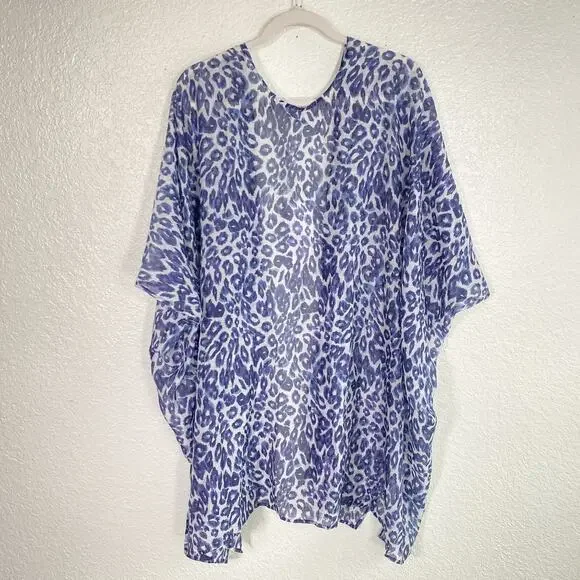 Johnny Was CALME Kimono Women Small Medium Leopard Cotton Silk Cardigan Cover Up - Picture 2 of 9